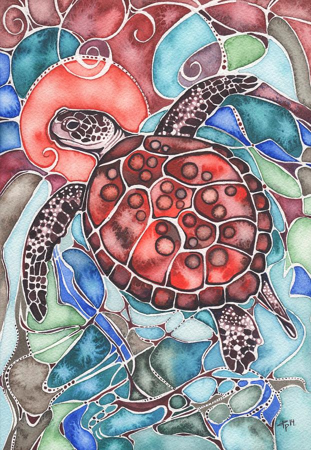 Sea Painting - Sea Turtle by Tamara Phillips