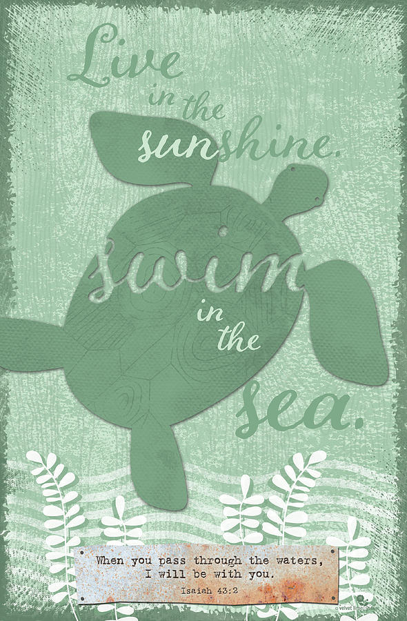 Sea Turtle Verse Painting by Velvet Lime Girls