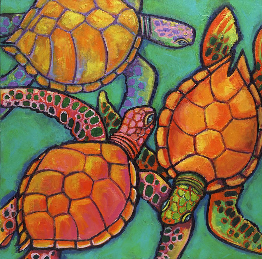 Sea Turtles Painting by Ilene Richard - Fine Art America