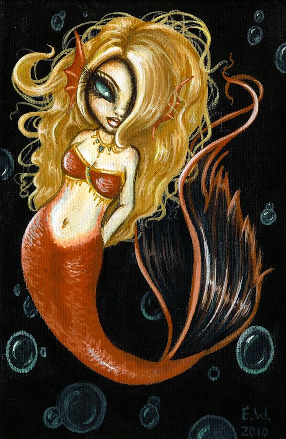 Fantasy Mermaid Painting - Sea Vixen by Elaina  Wagner
