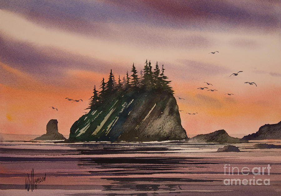 Seacoast at Dawn Painting by James Williamson