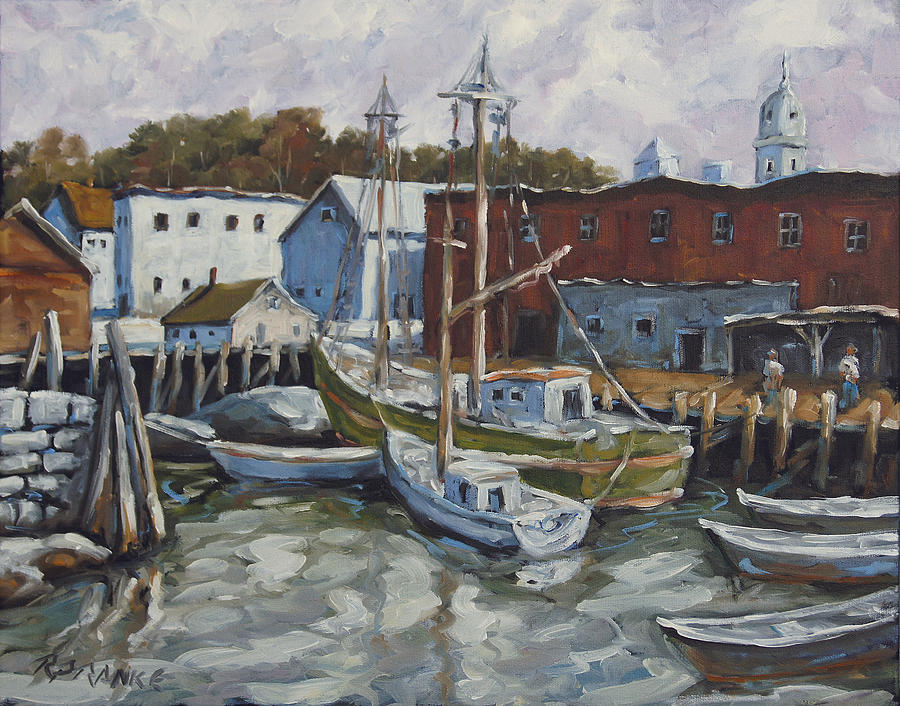 Seacscape Dock Scene by Prankearts Painting by Richard T Pranke