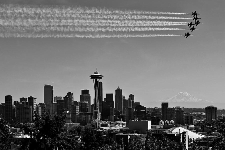 Seafair Blues in Black and White Photograph by Benjamin Yeager