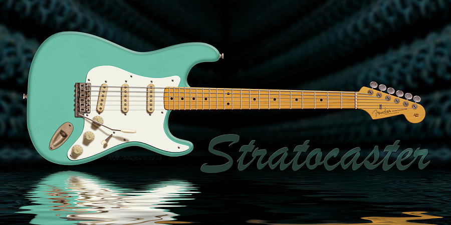 Guitar Still Life Photograph - Seafoam Green Stratocaster by WB Johnston