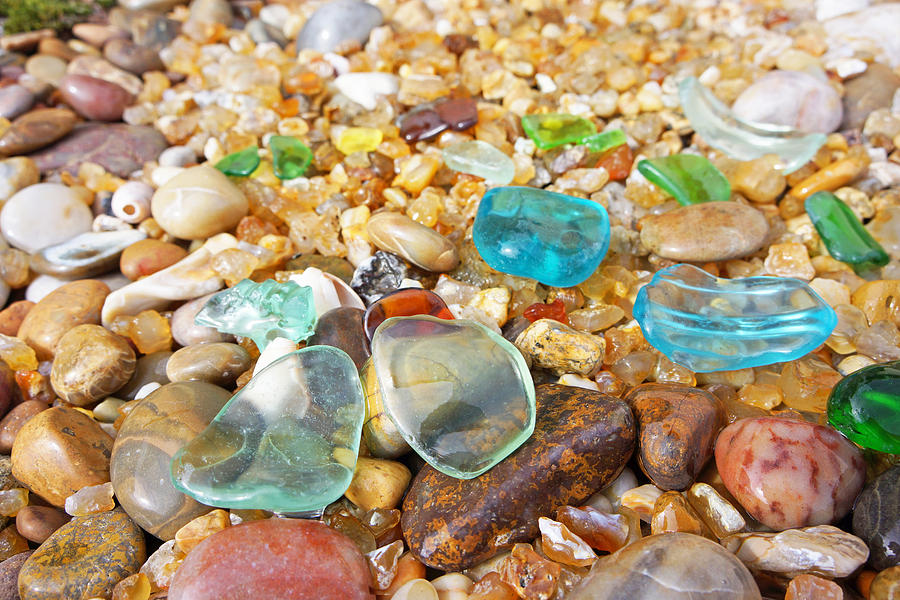 Seaglass Coastal Beach Rock Garden Agates Photograph By