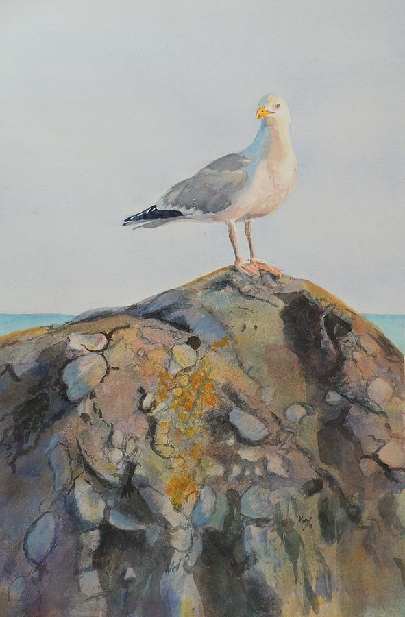 Herring Seagull Brenton Point Newport RI Painting by Patty Kay Hall