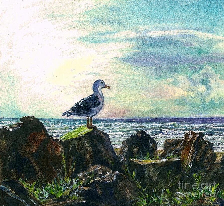 Seagull Lookout Painting by Cynthia Pride