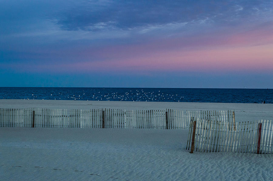 Winter Photograph - Twilight at Pt Pleasant Beach in Winter  by Gregory Andrus