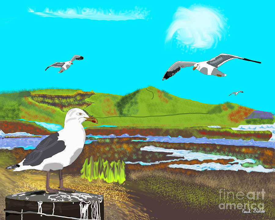 Seagulls Mixed Media by Paul Fields