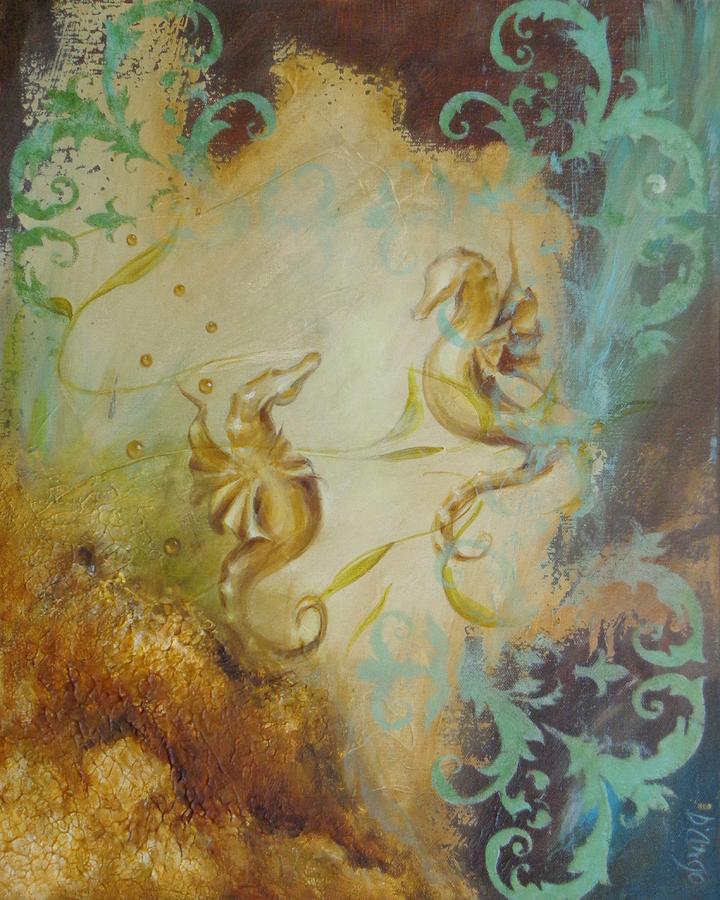 Seahorse Painting - Seahorse Dream 1 by Dina Dargo