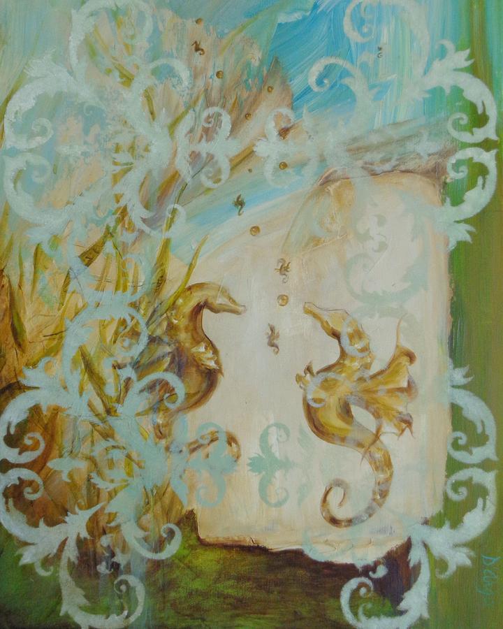 Seahorse Dream 3 Painting by Dina Dargo