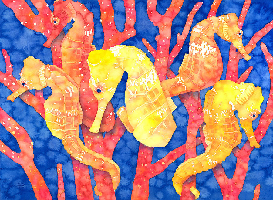 Seahorse Heaven Painting by Pauline Walsh Jacobson