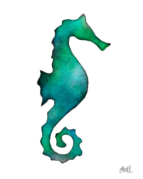 Seahorse Painting by Laura Bell
