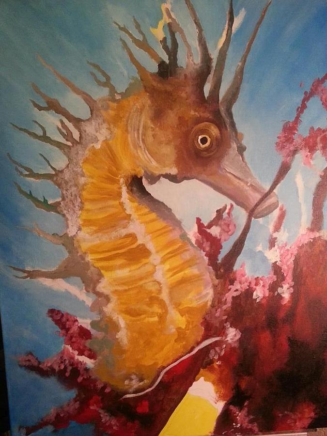 Seahorse Painting by Marisa Salazar