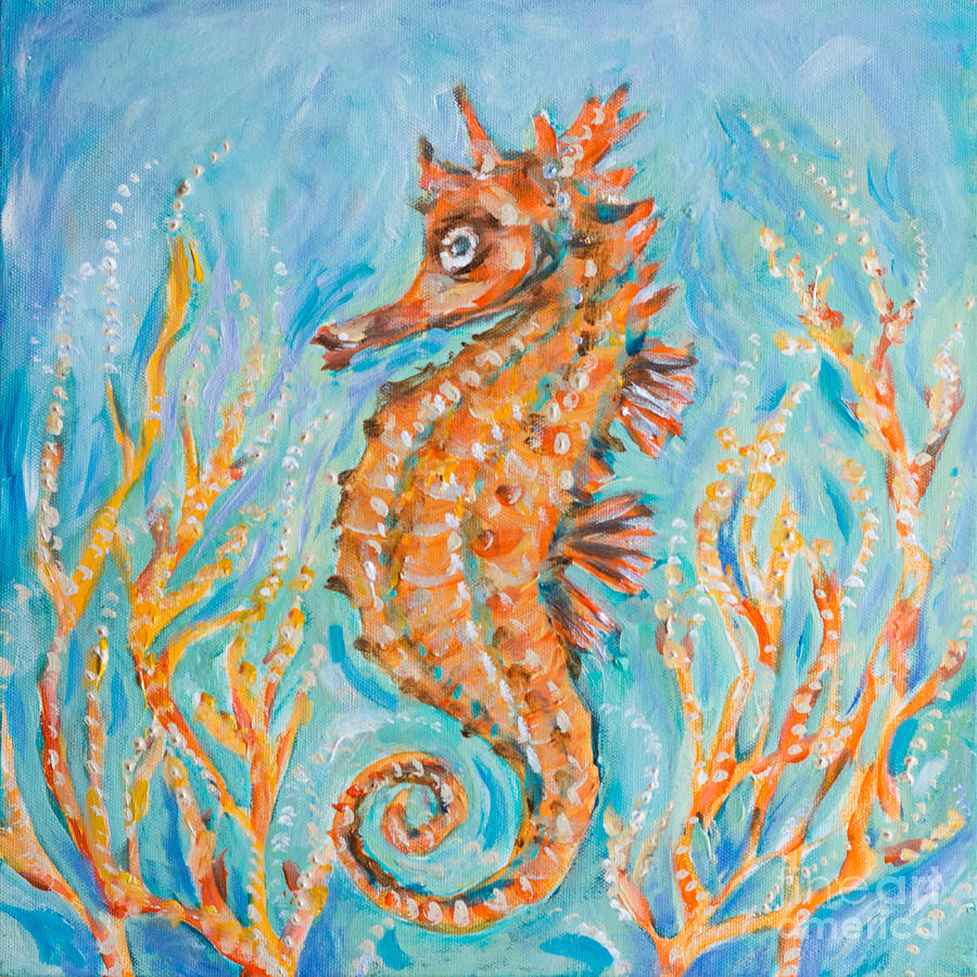Seahorse Whimsy Painting by Linda Olsen