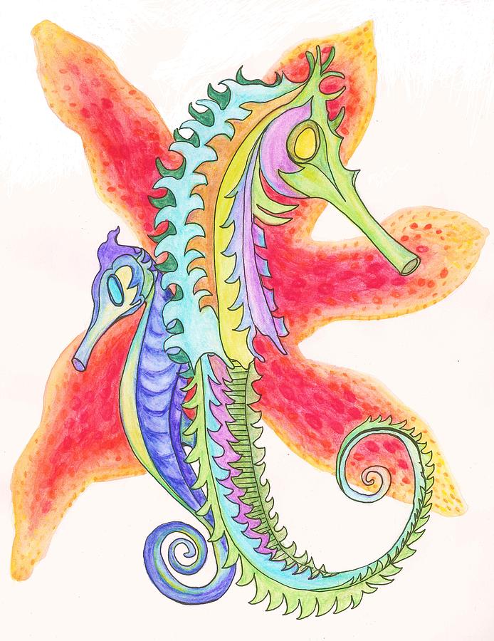 Seahorses Painting by Cherie Sexsmith - Fine Art America