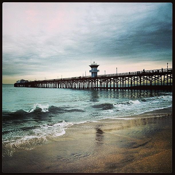 Beach Photograph - Seal Beach Pier after the Storm by Amy Pirtle