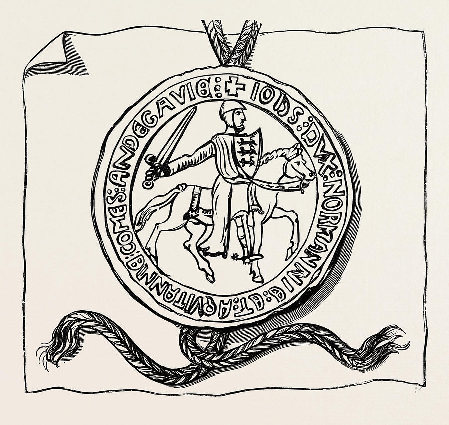 Seal Of The Great Charter Drawing by English School Pixels