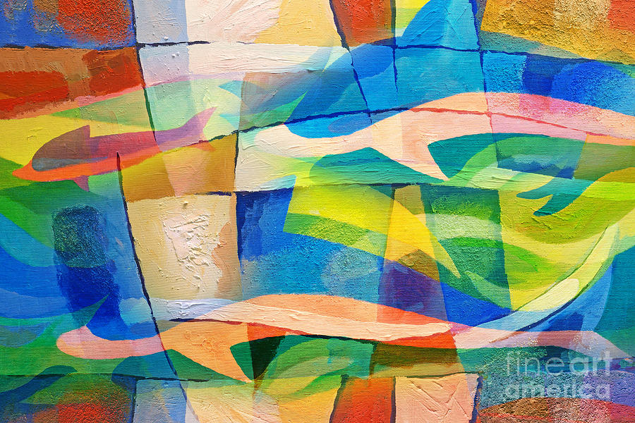 Dolphin Painting - Sealife by Lutz Baar