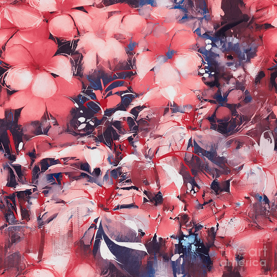 Floral Digital Art - Seamless Abstract Flowersoil Painting by Tithi Luadthong Floral Digital Art - Seamless Abstract Flowersoil Painting by Tithi Luadthong