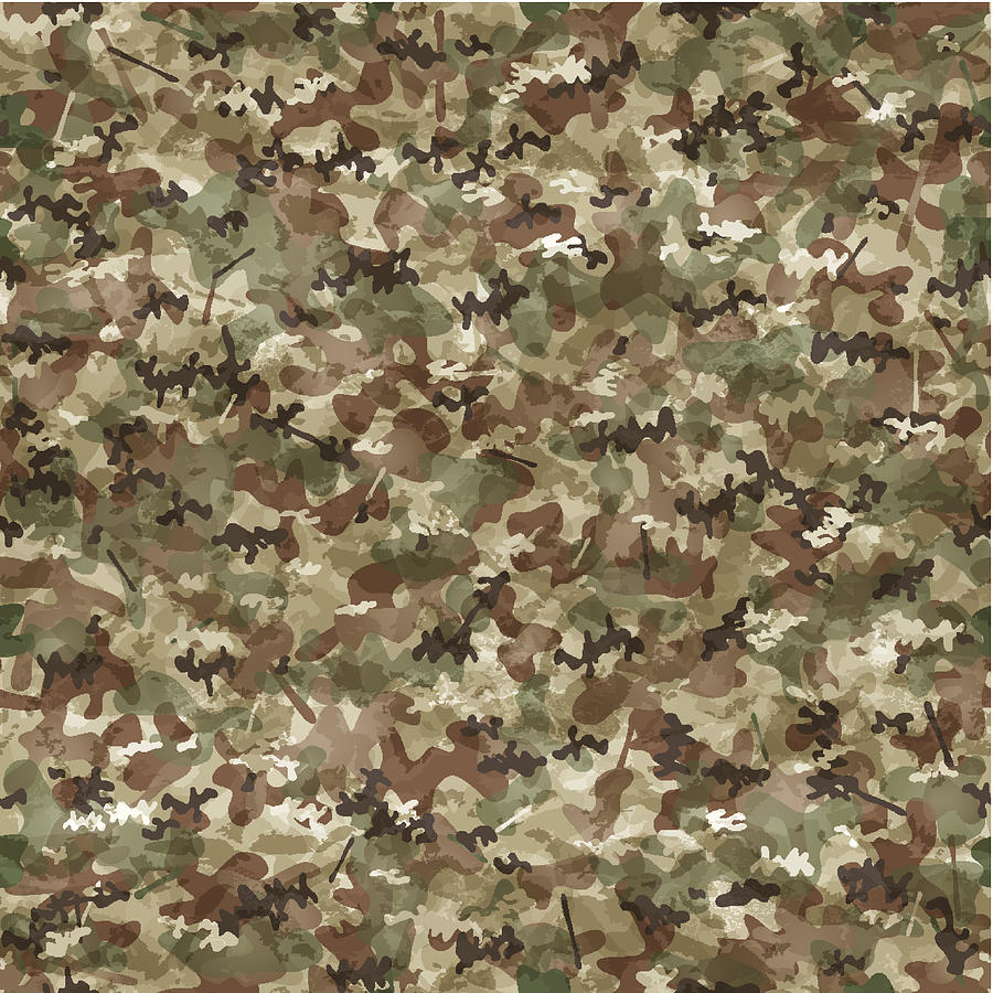 Seamless camouflage wallpaper Drawing by Lolon