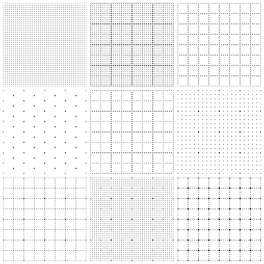 Seamless graph paper with dots Drawing by Ulimi