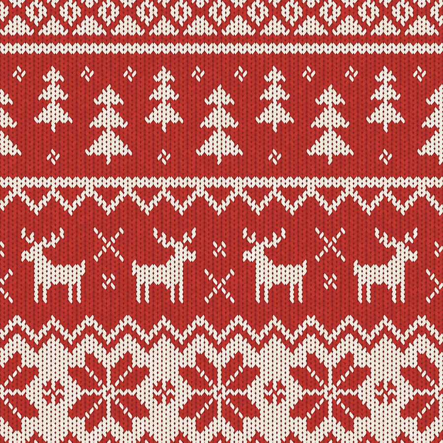Seamless Knitted Christmas Pattern Drawing by Jamielawton