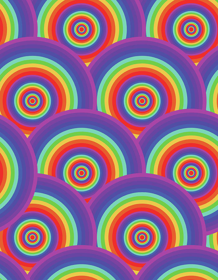Seamless Psychedelic Rainbow Texture Digital Art by Veleri
