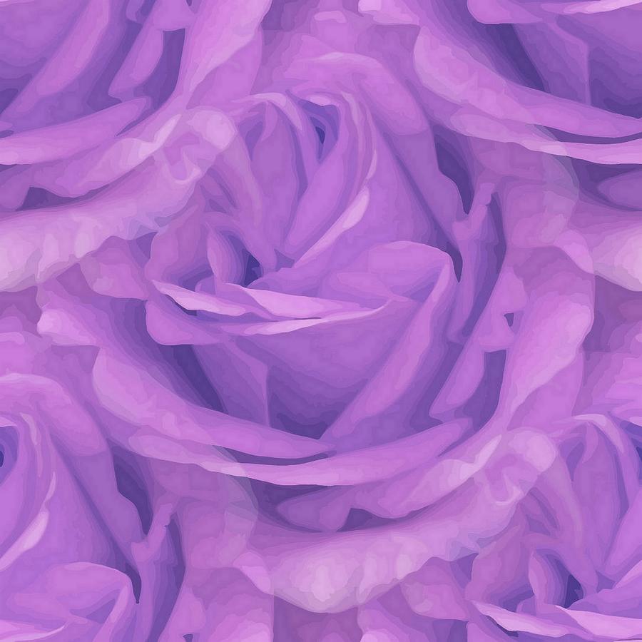 Seamless Purple Rose Vector Mixed Media by Taiche Acrylic Art