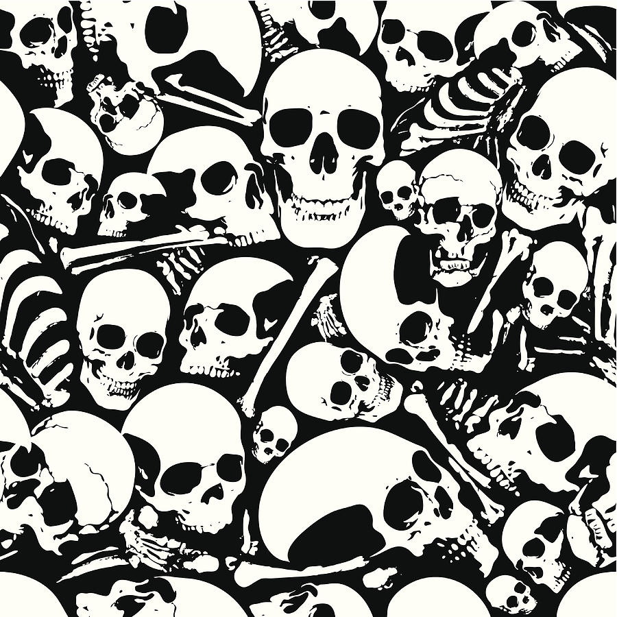 Seamless skull wallpaper background Drawing by Enjoynz