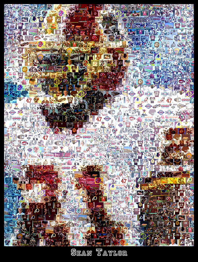 Sean Taylor Photograph - Sean Taylor Mosaic by Paul Van Scott Sean Taylor Photograph - Sean Taylor Mosaic by Paul Van Scott