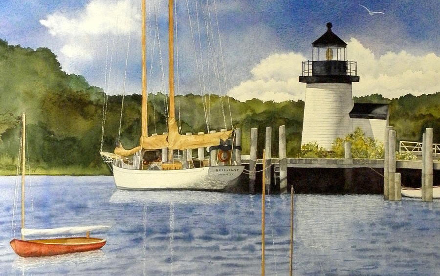 Seaport Setting Painting by Lizbeth McGee