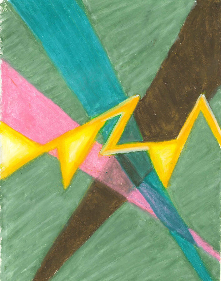 Searchlights Along a Jagged Path Painting by Carrie MaKenna