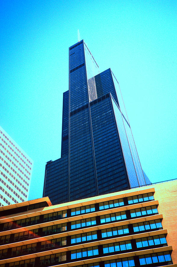 Sears Tower Chicago 1984 Flourescent Photograph by Gordon James