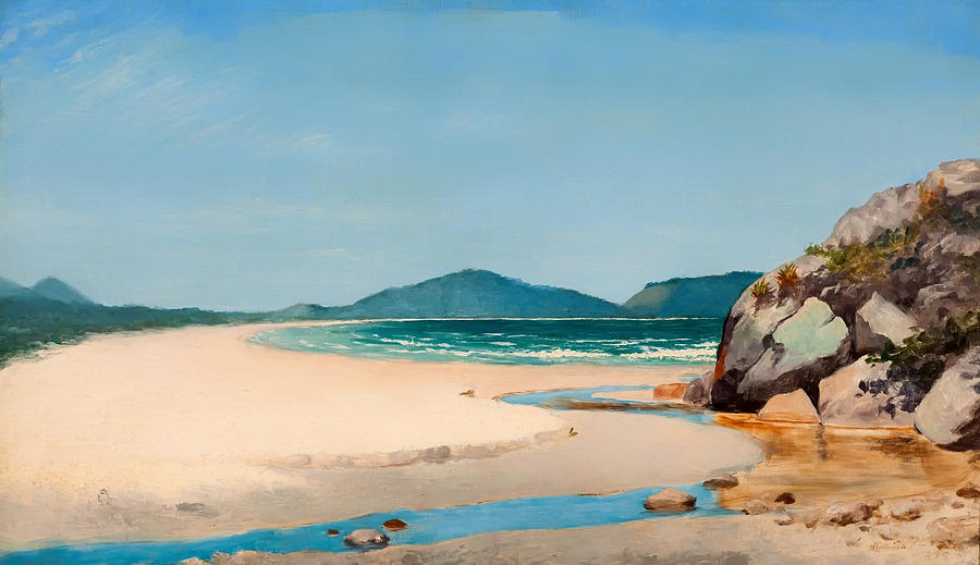 Vintage Painting - Seascape Guaruja by Mountain Dreams