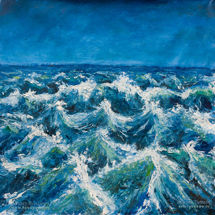 Seascape Oil Painting On Canvas Start Sea Storm Painting