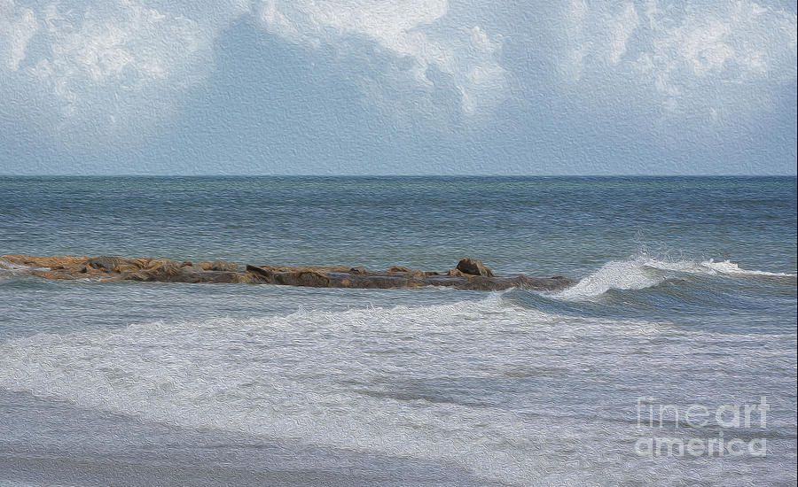 Seascape Photo Oil Photograph by Kathy Baccari