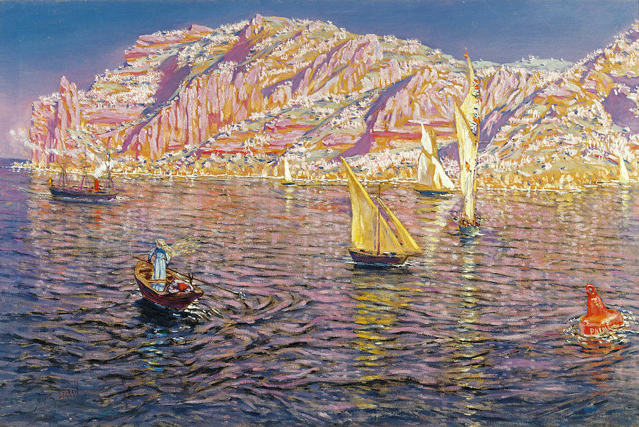 Seascape View of Palma de Mallorca Painting by Antonio Munoz Degrain