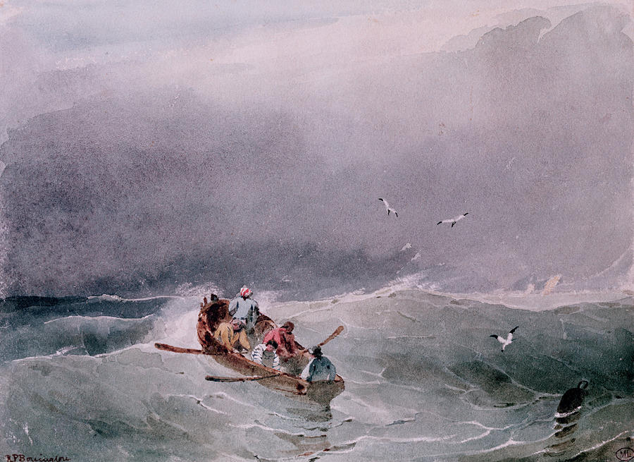 Marine Painting - Seascape by Richard Parkes Bonington Marine Painting - Seascape by Richard Parkes Bonington