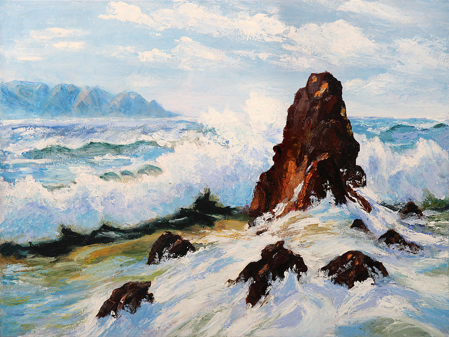 Seascape with Rocks Painting by Masha Batkova
