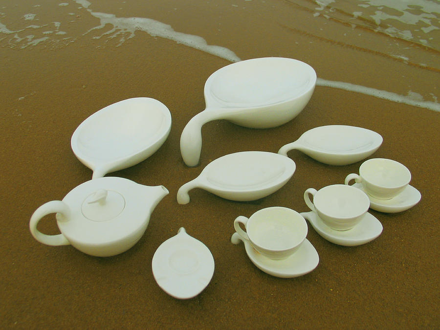 Teapot Ceramic Art - Seashell 2 by Tingting Su