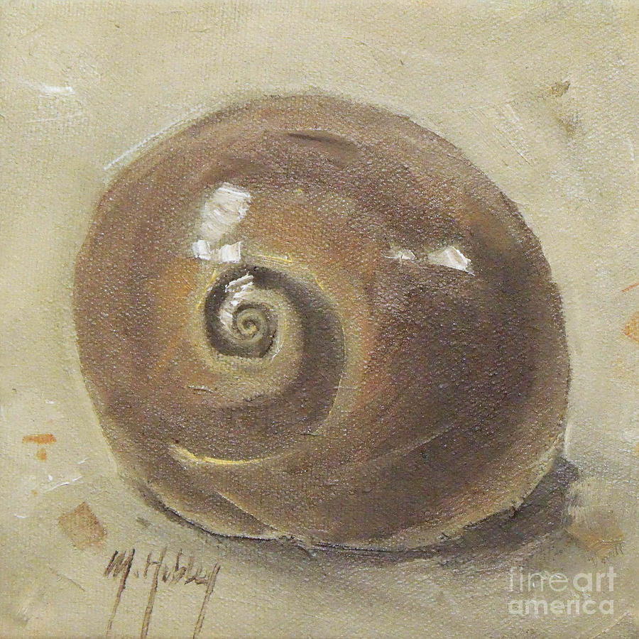 Seashell Beach Moon Shell Snail  Painting by Mary Hubley