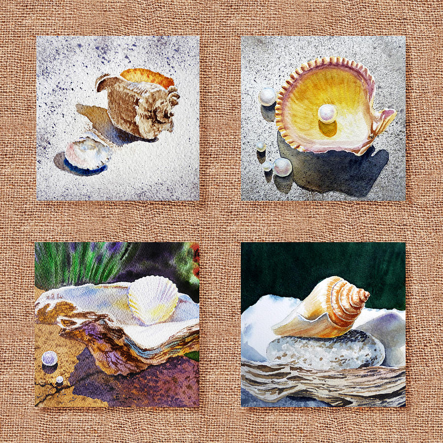 Seashell Collection I Painting by Irina Sztukowski