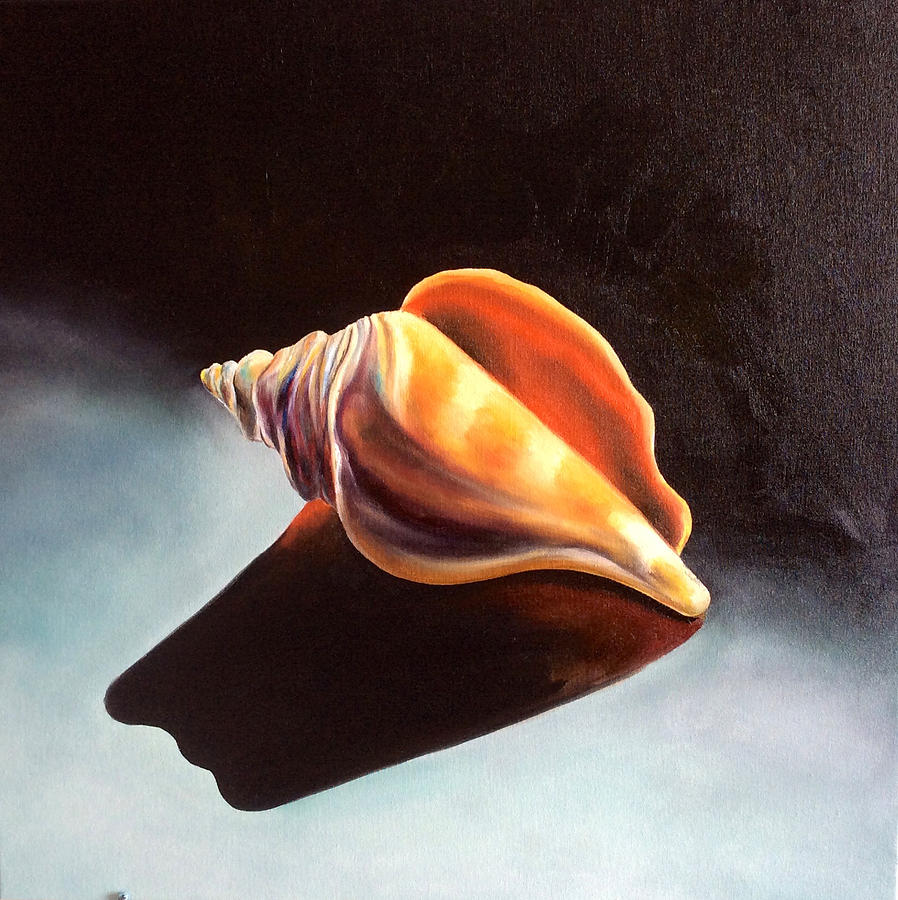 Seashell in Shadows Painting by Julia Smith - Pixels