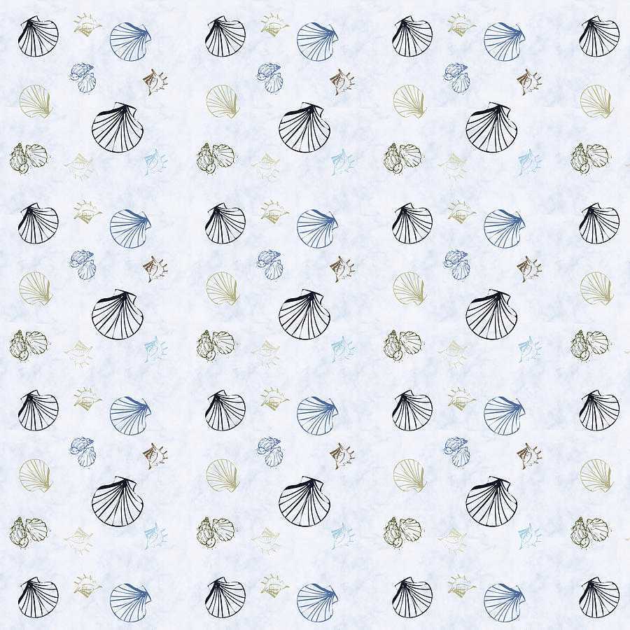 Abstract Mixed Media - Seashell Pattern by Christina Rollo