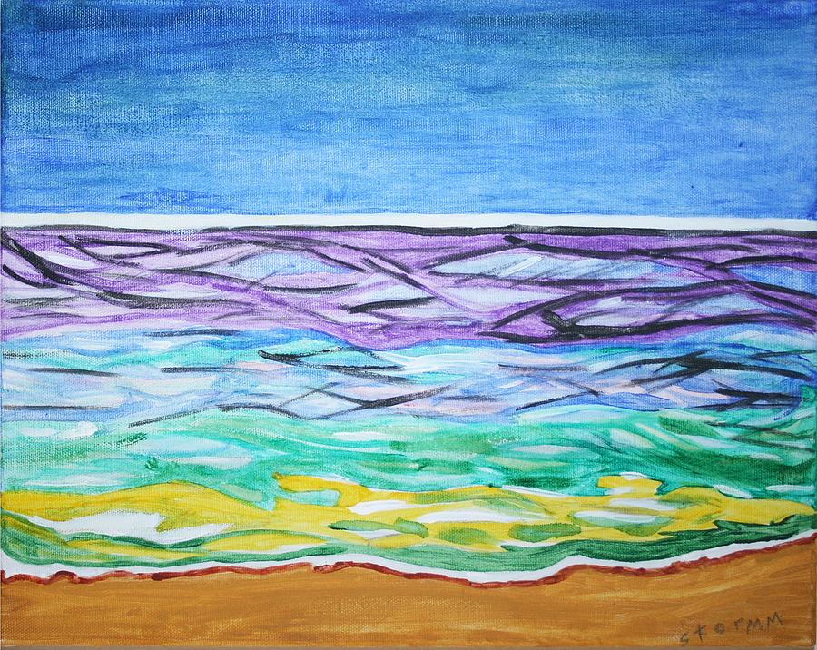 Seashore Blue Sky Painting by Stormm Bradshaw - Fine Art America