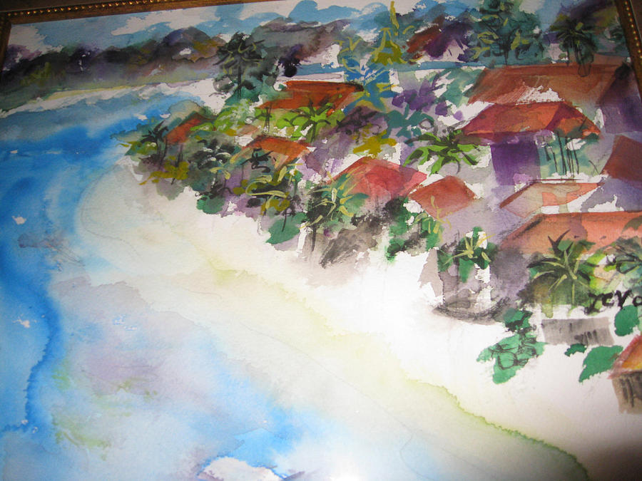 Seashore in Bali Painting by Lucille  Valentino