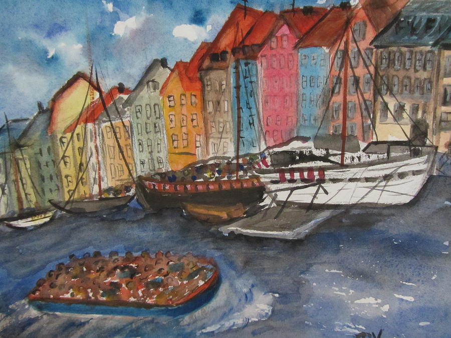 Seashore in Scandinavia Painting by Lucille  Valentino