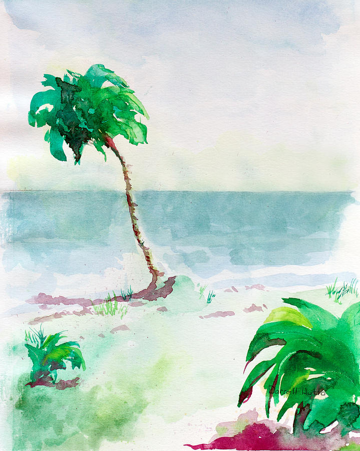 Seashore Palm Painting by Darrell Hutto - Fine Art America