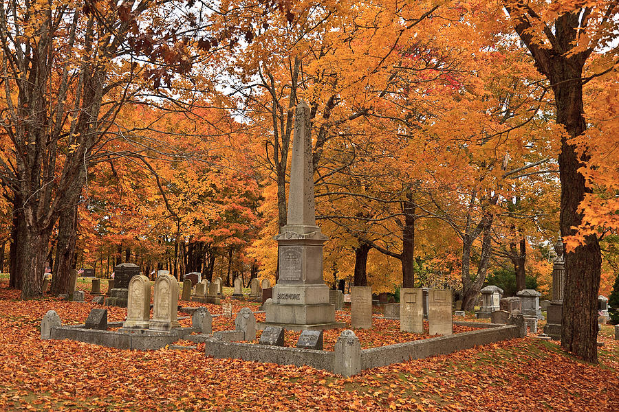 Fall Photograph - Seaside Cemetery Deer Isle Maine by David Smith